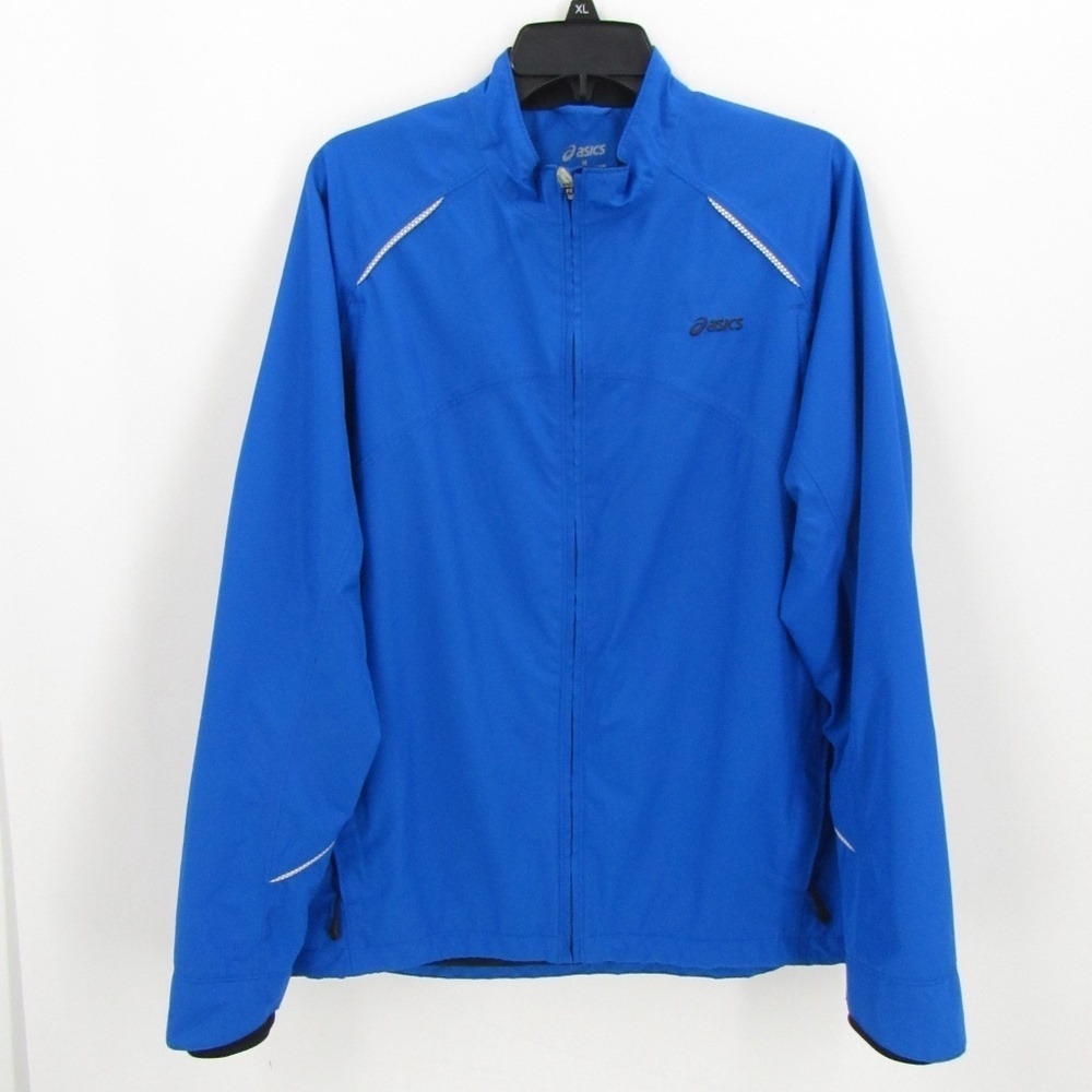 Asics Royal Blue/Black Front Zipper Running Jacket Men's M